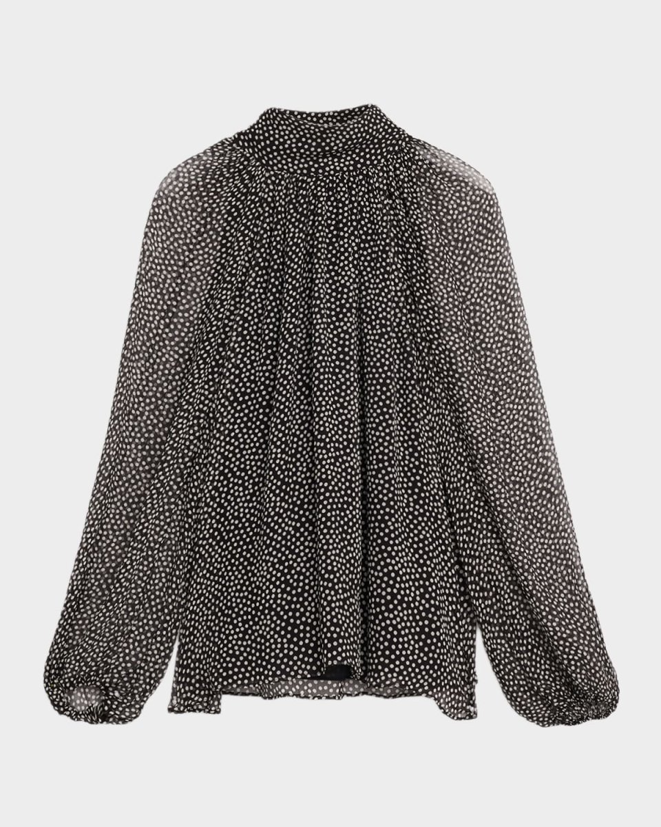 Suzanne Polka-Dot Silk Blous